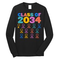 Colorful Future Class of 2034 Graduation Checklist Long Sleeve Shirt