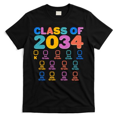 Colorful Future Class of 2034 Graduation Checklist T-Shirt