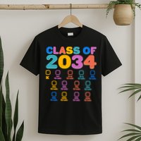 Colorful Future Class of 2034 Graduation Checklist T-Shirt