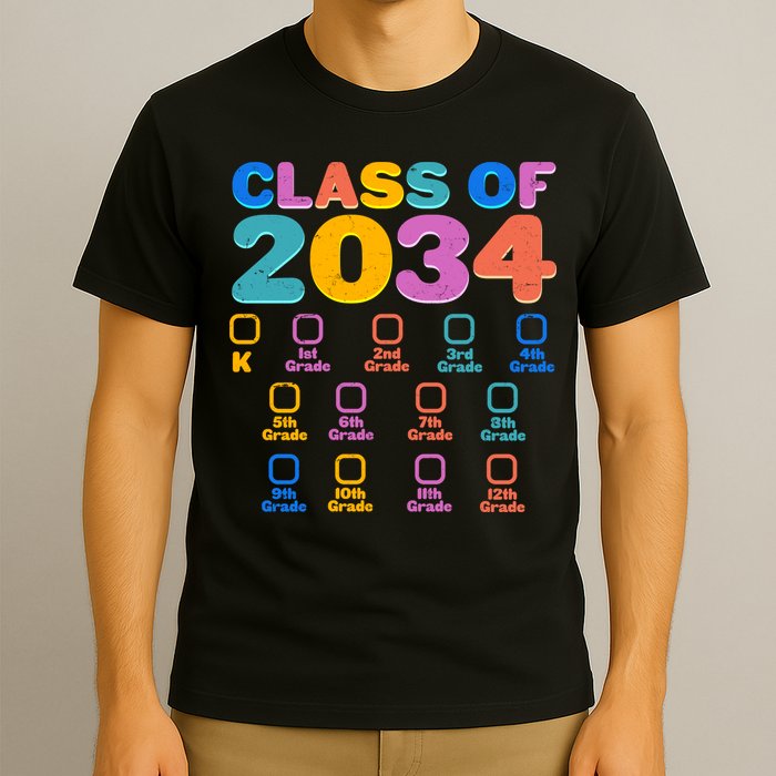 Colorful Future Class of 2034 Graduation Checklist T-Shirt