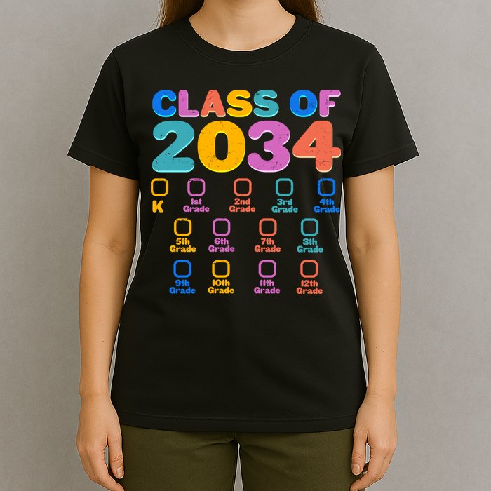 Colorful Future Class of 2034 Graduation Checklist T-Shirt
