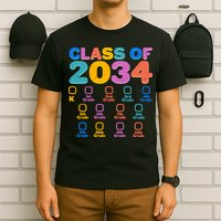 Colorful Future Class of 2034 Graduation Checklist T-Shirt
