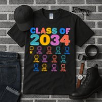 Colorful Future Class of 2034 Graduation Checklist Tall T-Shirt