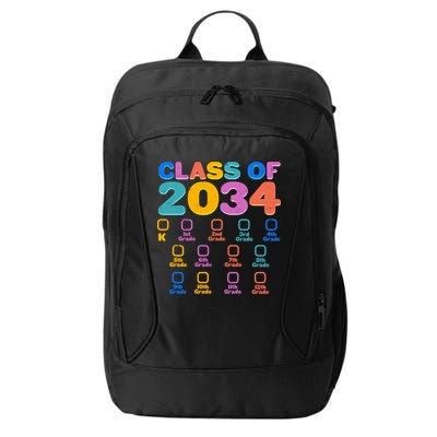 Colorful Future Class of 2034 Graduation Checklist City Backpack
