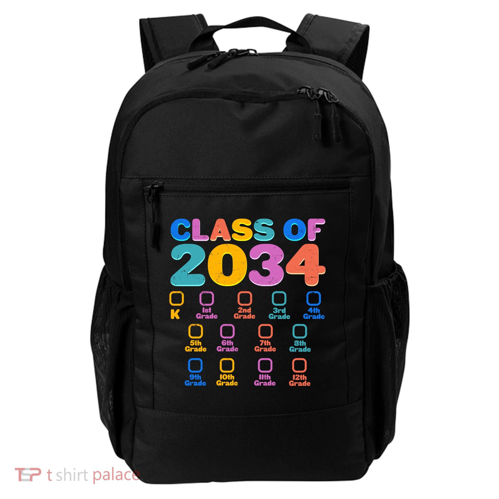 Colorful Future Class of 2034 Graduation Checklist Backpack