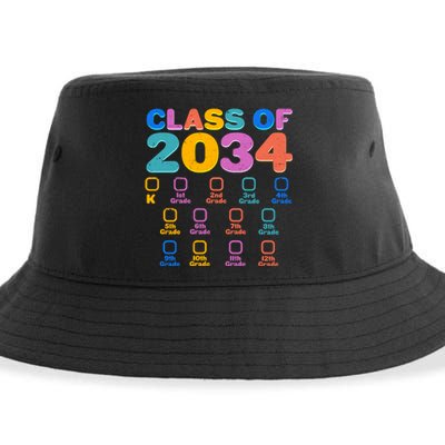 Colorful Future Class of 2034 Graduation Checklist Sustainable Bucket Hat