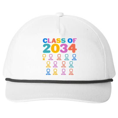 Colorful Future Class of 2034 Graduation Checklist Snapback Five-Panel Rope Hat