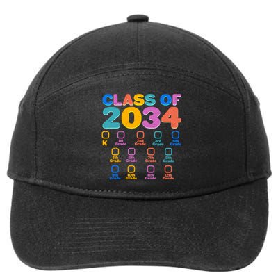 Colorful Future Class of 2034 Graduation Checklist 7-Panel Snapback Hat