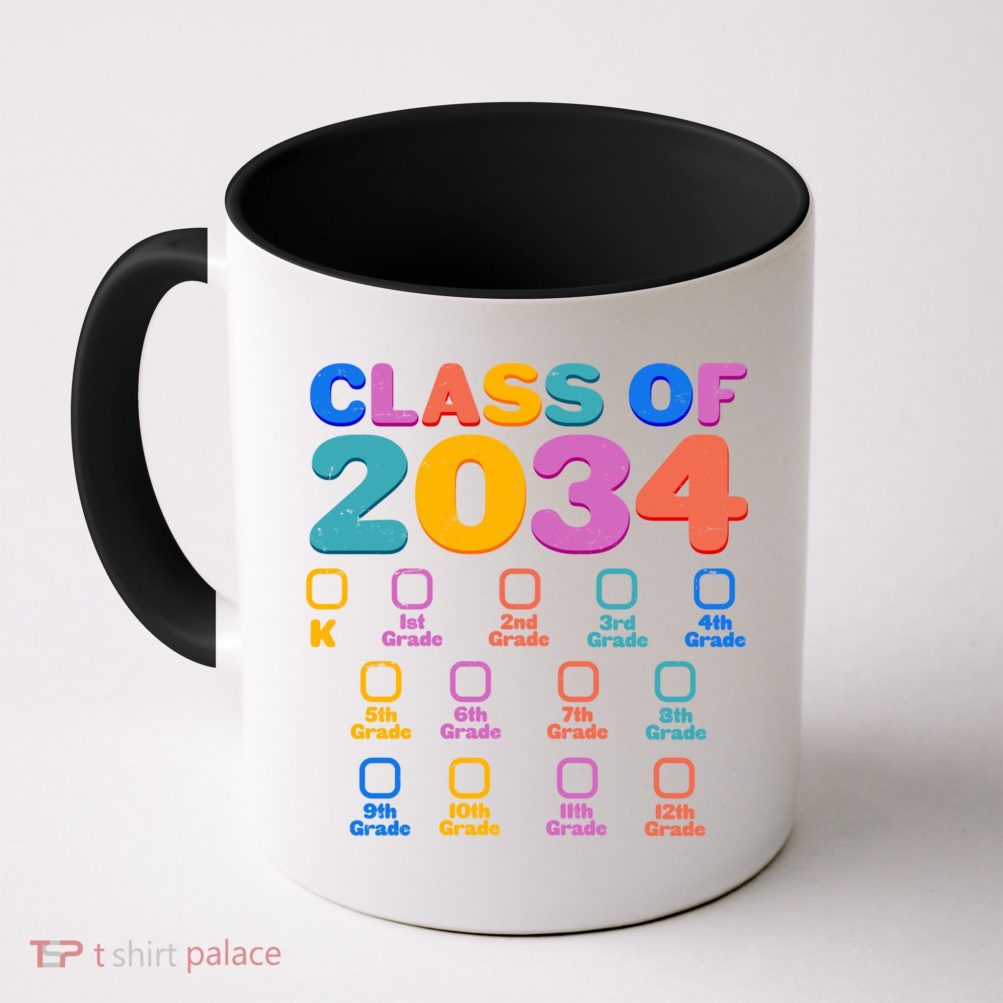 Colorful Future Class of 2034 Graduation Checklist Mug