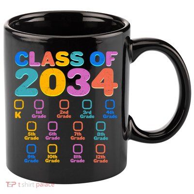 Colorful Future Class of 2034 Graduation Checklist 11oz C Handle Ceramic Mug