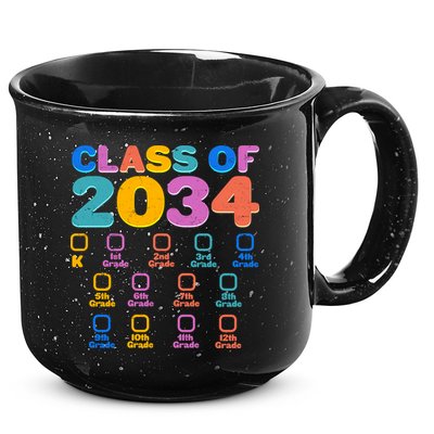 Colorful Future Class of 2034 Graduation Checklist 15oz Campfire Ceramic Mug