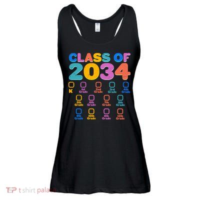 Colorful Future Class of 2034 Graduation Checklist Ladies Essential Flowy Tank