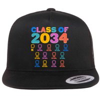 Colorful Future Class of 2034 Graduation Checklist Flatbill Hat