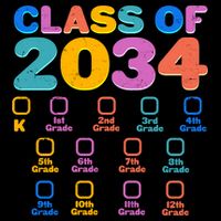 Colorful Future Class of 2034 Graduation Checklist Flatbill Hat