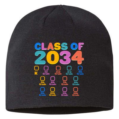 Colorful Future Class of 2034 Graduation Checklist Sustainable Beanie