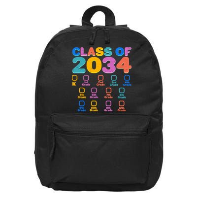 Colorful Future Class of 2034 Graduation Checklist 16 in Basic Backpack