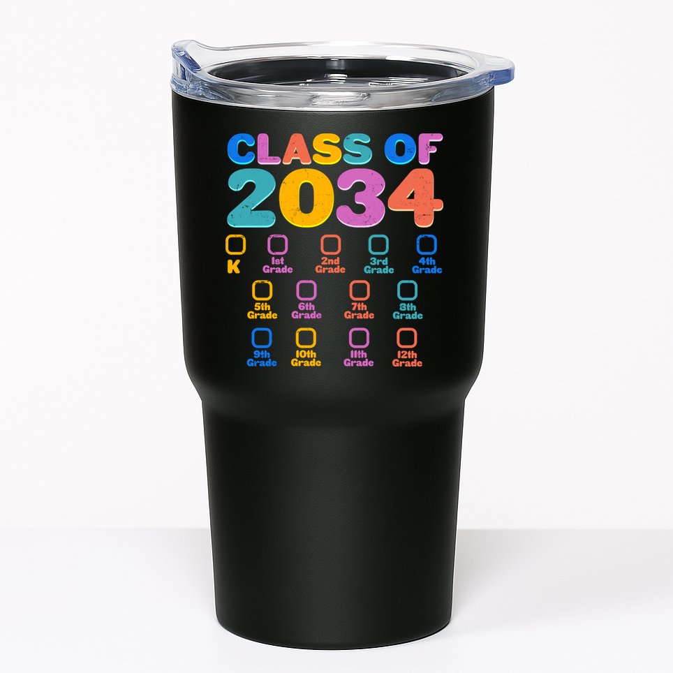 Colorful Future Class of 2034 Graduation Checklist Tumbler