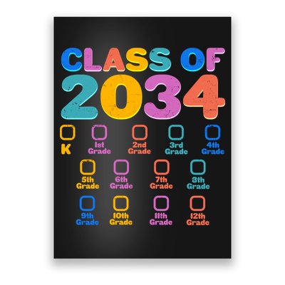 Colorful Future Class of 2034 Graduation Checklist Poster