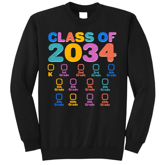 Colorful Future Class of 2034 Graduation Checklist Tall Sweatshirt