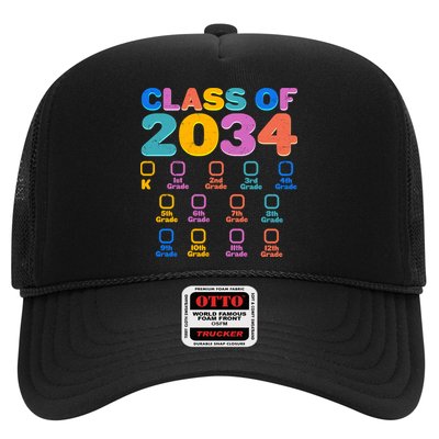 Colorful Future Class of 2034 Graduation Checklist Trucker Hat