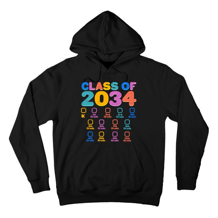 Colorful Future Class of 2034 Graduation Checklist Tall Hoodie