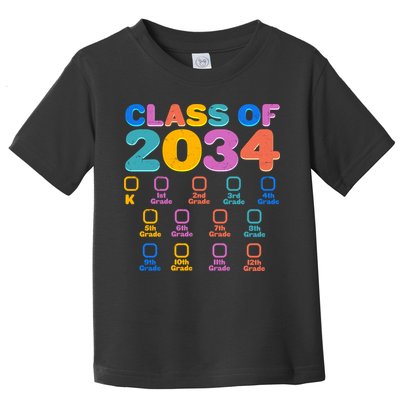 Colorful Future Class of 2034 Graduation Checklist Toddler T-Shirt