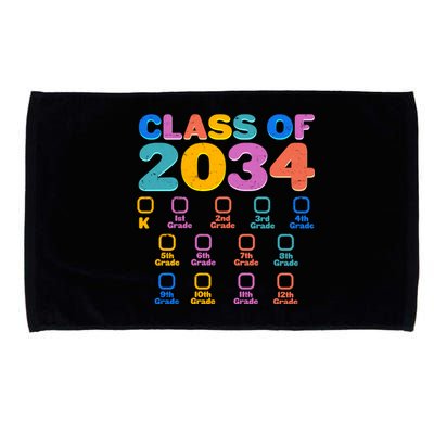 Colorful Future Class of 2034 Graduation Checklist Microfiber Hand Towel