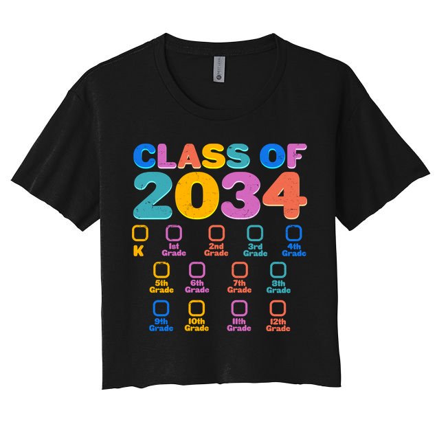 Colorful Future Class of 2034 Graduation Checklist Crop Top