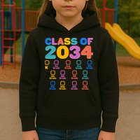 Colorful Future Class of 2034 Graduation Checklist Kids Hoodie