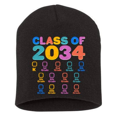 Colorful Future Class of 2034 Graduation Checklist Short Acrylic Beanie