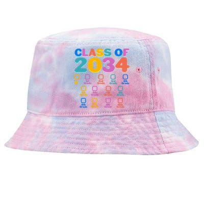 Colorful Future Class of 2034 Graduation Checklist Tie-Dyed Bucket Hat