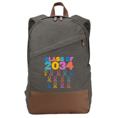 Colorful Future Class of 2034 Graduation Checklist Cotton Canvas Backpack