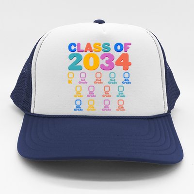 Colorful Future Class of 2034 Graduation Checklist Trucker Hat