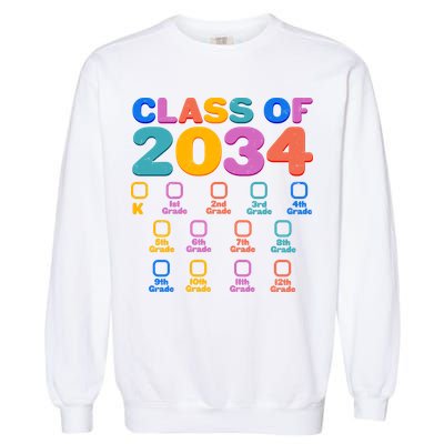Colorful Future Class of 2034 Graduation Checklist Garment-Dyed Sweatshirt