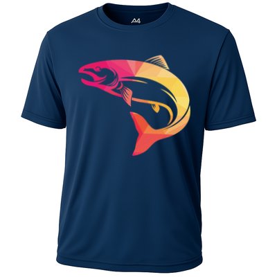 Colorful Geometric Fish Performance Shirt