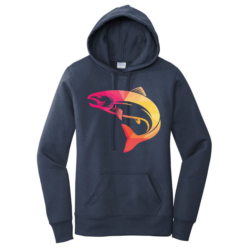 Colorful Geometric Fish Women's Pullover Hoodie