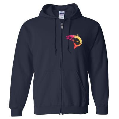 Colorful Geometric Fish Full Zip Hoodie