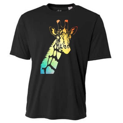 Colorful Giraffe Cooling Performance Crew T-Shirt