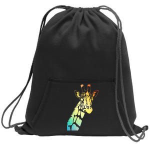 Colorful Giraffe Sweatshirt Cinch Pack Bag