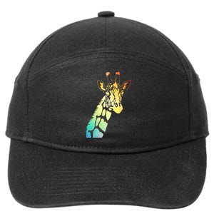 Colorful Giraffe 7-Panel Snapback Hat