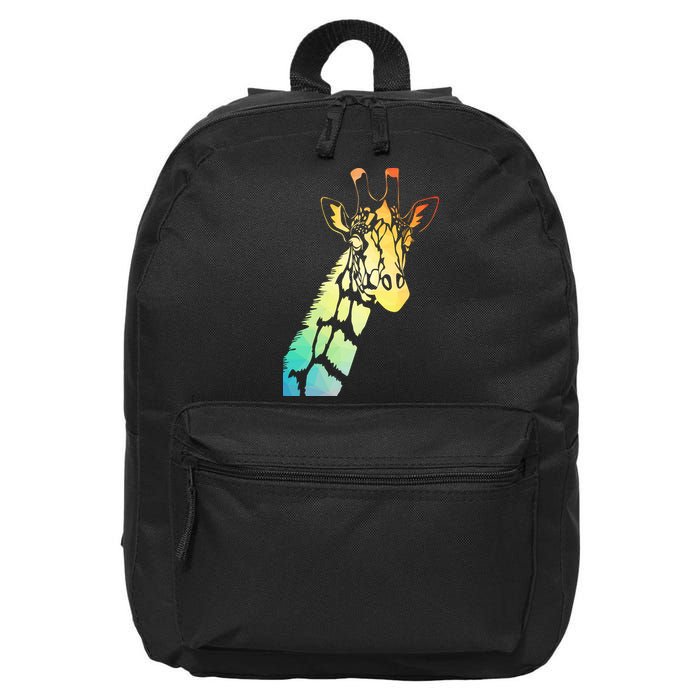 Colorful Giraffe 16 in Basic Backpack