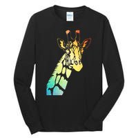 Colorful Giraffe Tall Long Sleeve T-Shirt