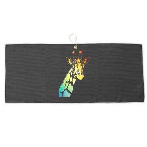 Colorful Giraffe Large Microfiber Waffle Golf Towel