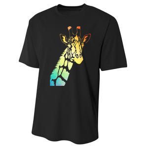 Colorful Giraffe Performance Sprint T-Shirt