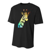 Colorful Giraffe Youth Performance Sprint T-Shirt