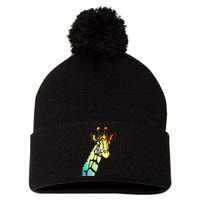 Colorful Giraffe Pom Pom 12in Knit Beanie