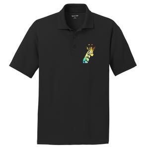 Colorful Giraffe PosiCharge RacerMesh Polo