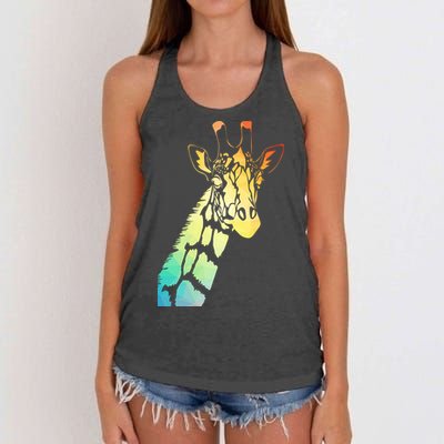 Colorful Giraffe Women's Knotted Racerback Tank