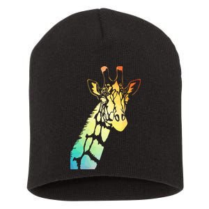 Colorful Giraffe Short Acrylic Beanie