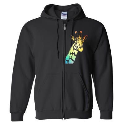 Colorful Giraffe Full Zip Hoodie